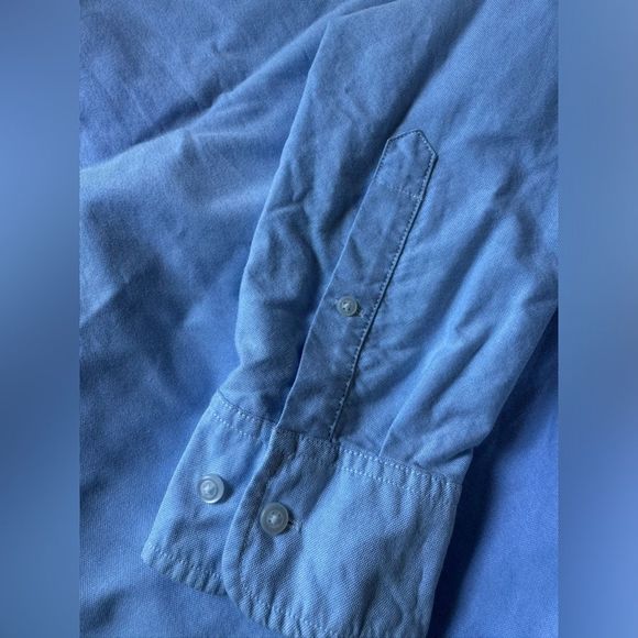 RYE regular white and blue button down shirt size L Tall - Picture 10 of 10